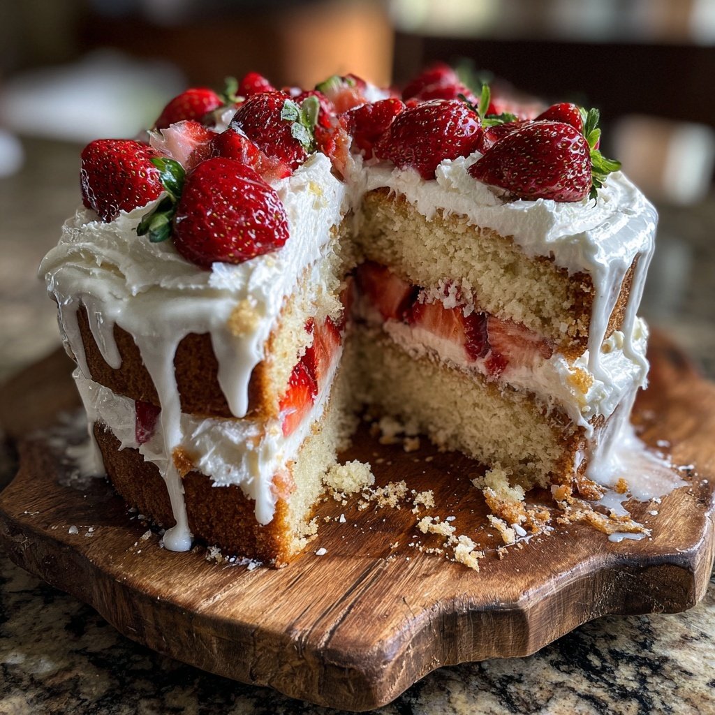 Moist Spring Strawberry Layer Cake