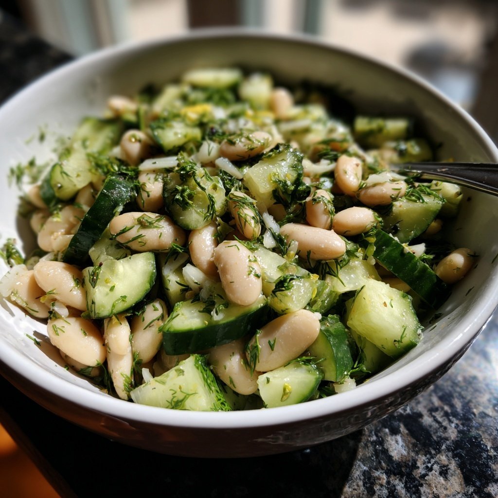 Healthy Lunch Lemon Dill White Bean Salad