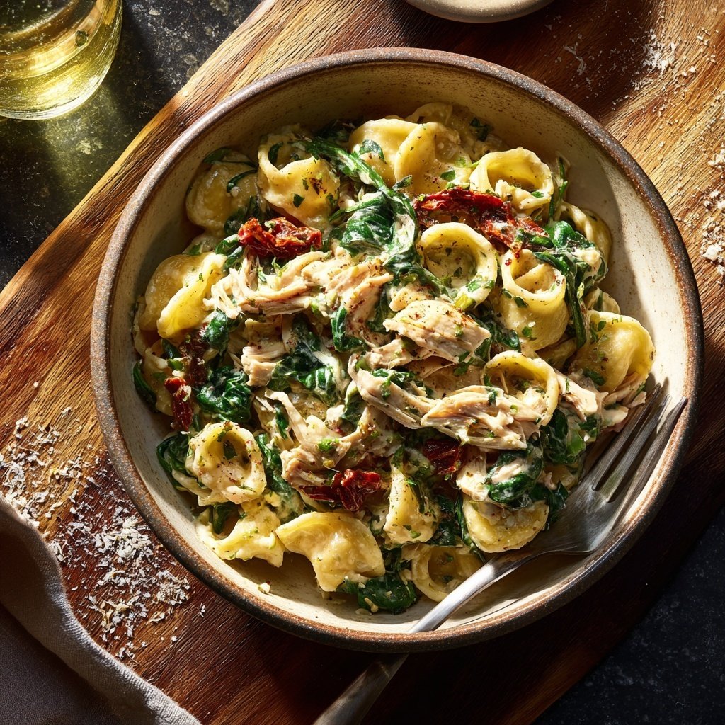 Rotisserie Chicken Spinach Pasta