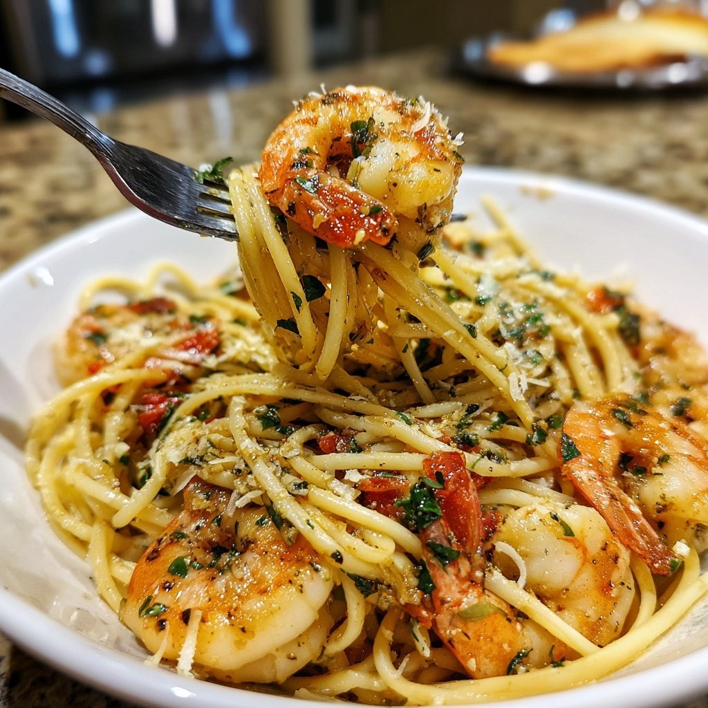 15-Minute Garlic Shrimp Pasta