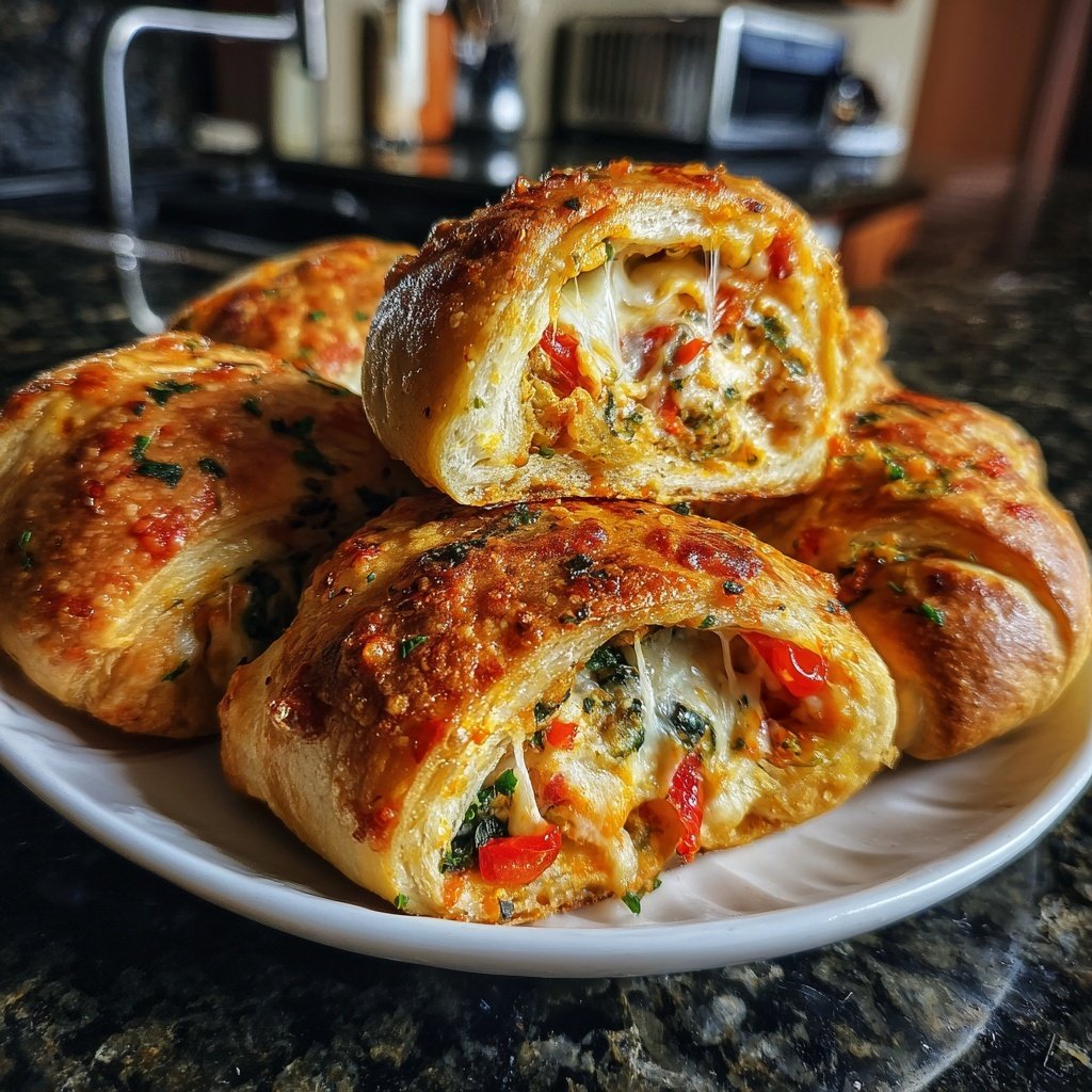 Super Bowl Food Stuffed Crescent Veggie Rolls