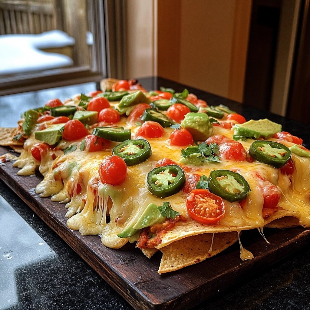 Super Bowl Appetizer Baked Veggie Nachos