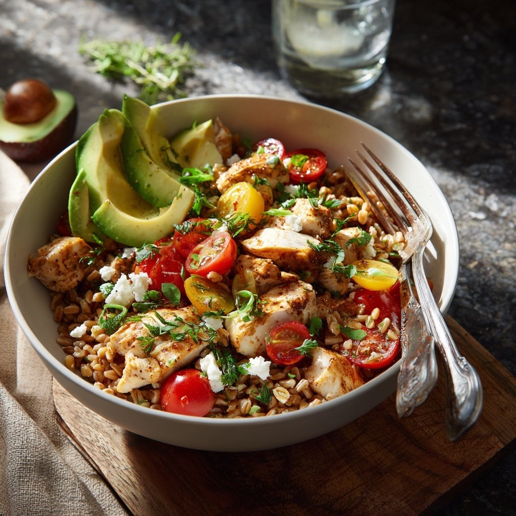 Healthy Chicken And Farro Bowl
