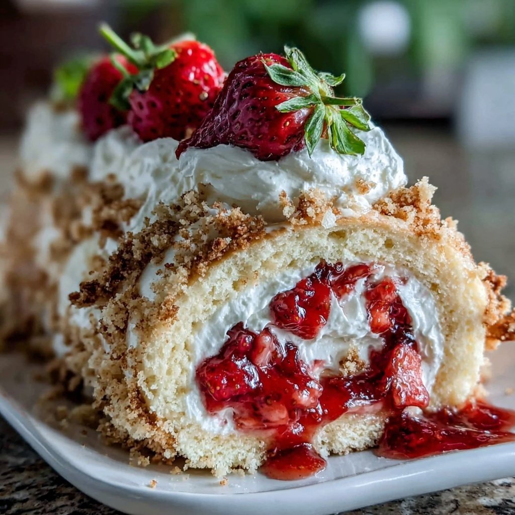 Strawberry Shortcake Roll Cake