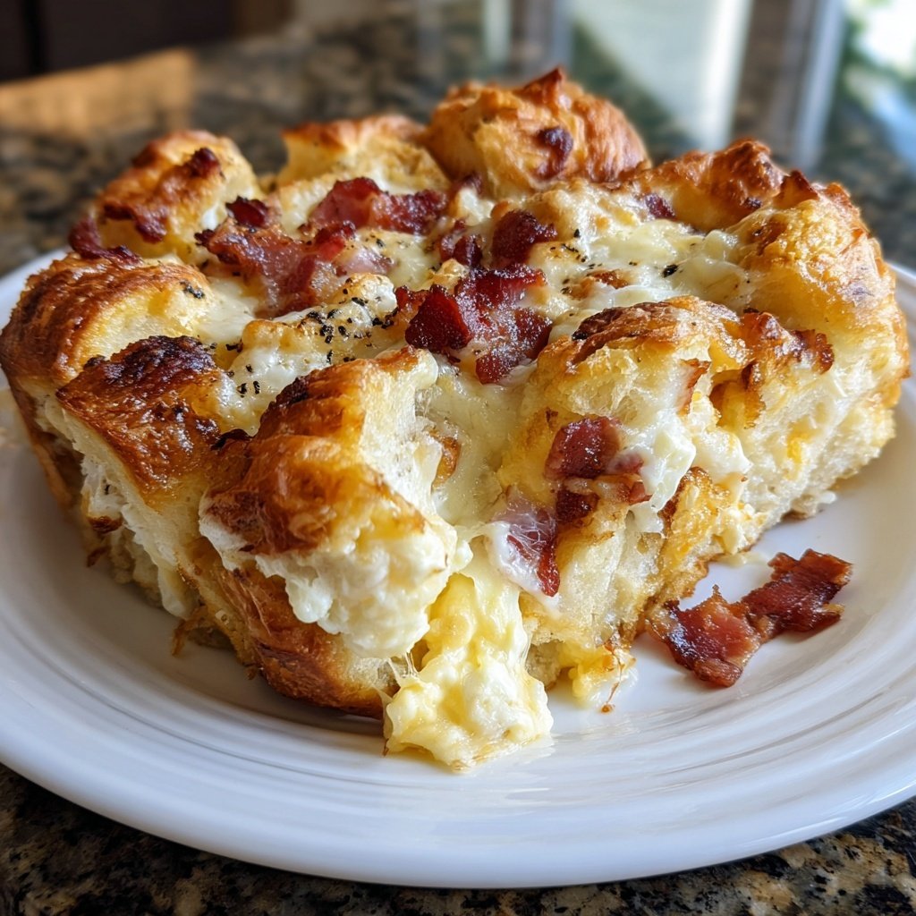 Breakfast Croissant Casserole