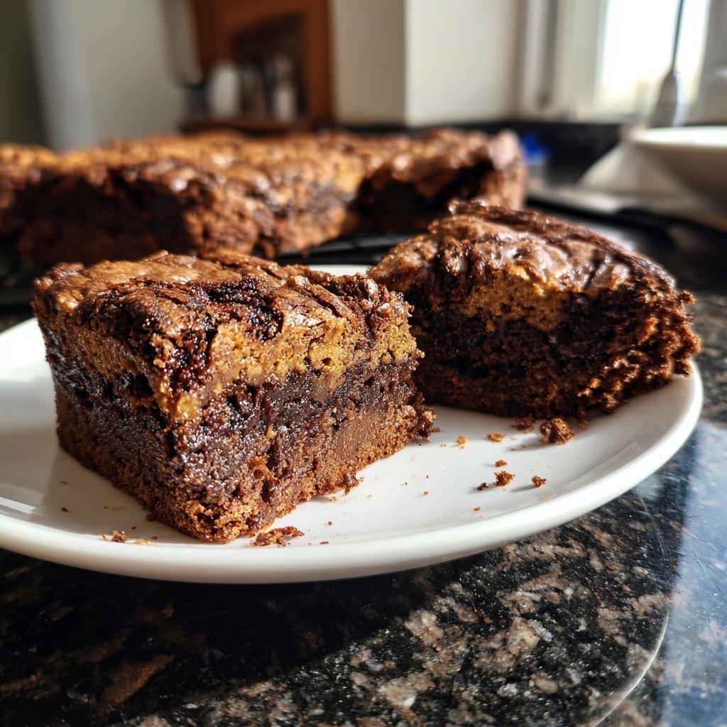 Cottage Cheese Brownies with Blackberry Swirl