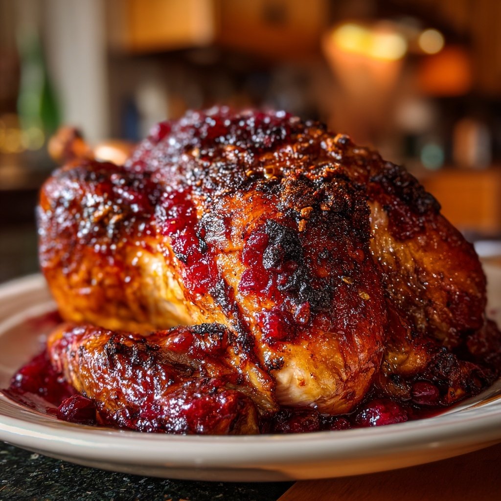 Roasted Turkey with Cranberry Glaze