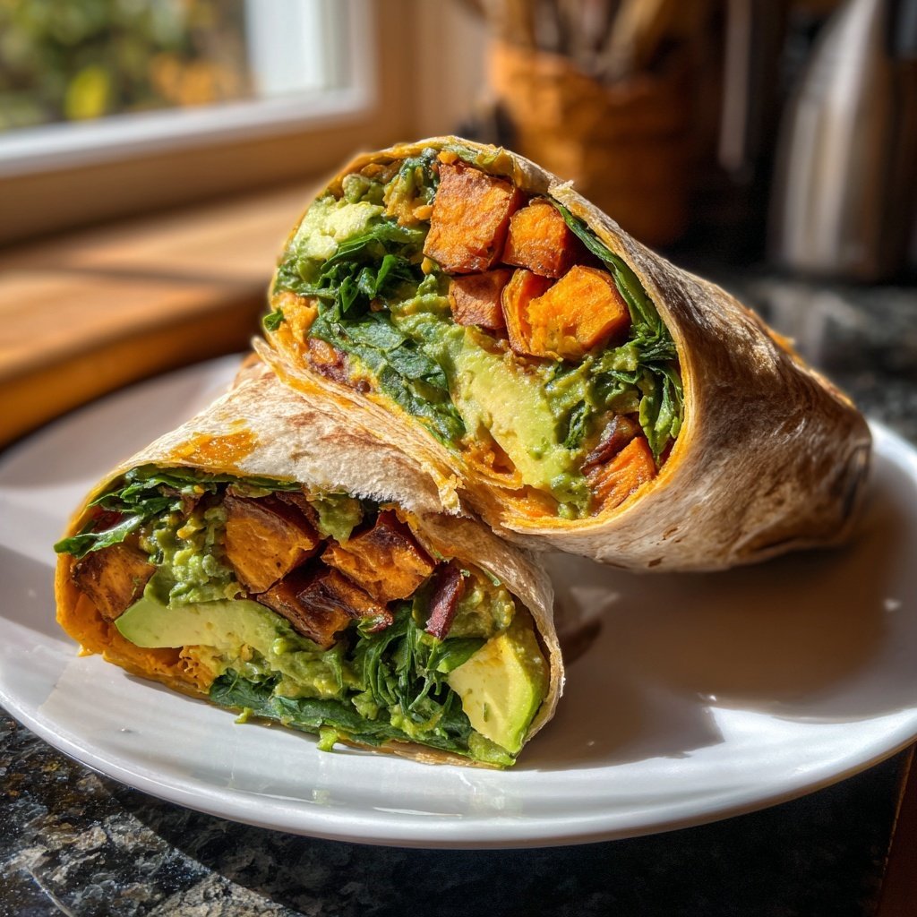 Healthy Lunch Roasted Sweet Potato Wraps