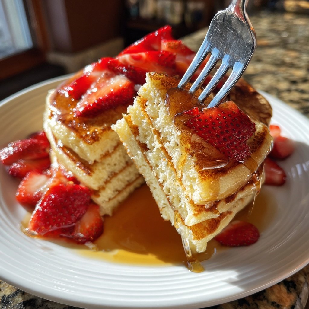 Valentines Breakfast Vanilla Almond Pancakes